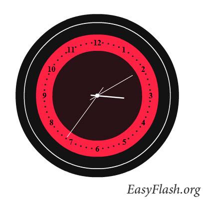 Flash часы (полностью кодом)